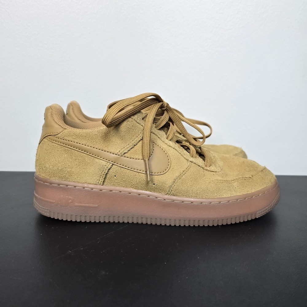Nike Shoes Youth 7Y Tan Air Force 1 Wheat Suede Low Top Gum Sole Sneakers Swoosh